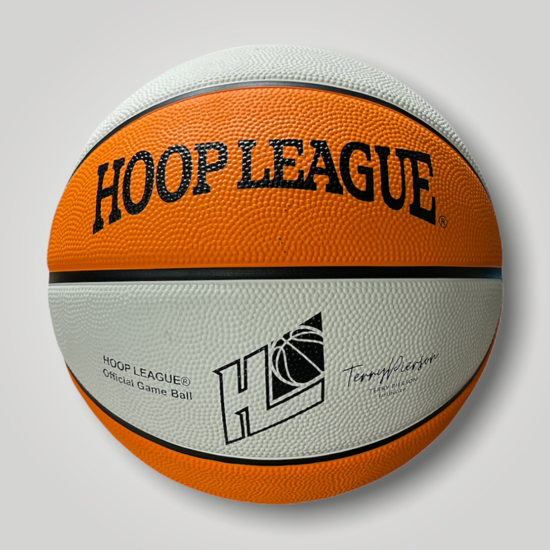 Hoop League Outdoor Rubber Basketball 29.5 Orange/White