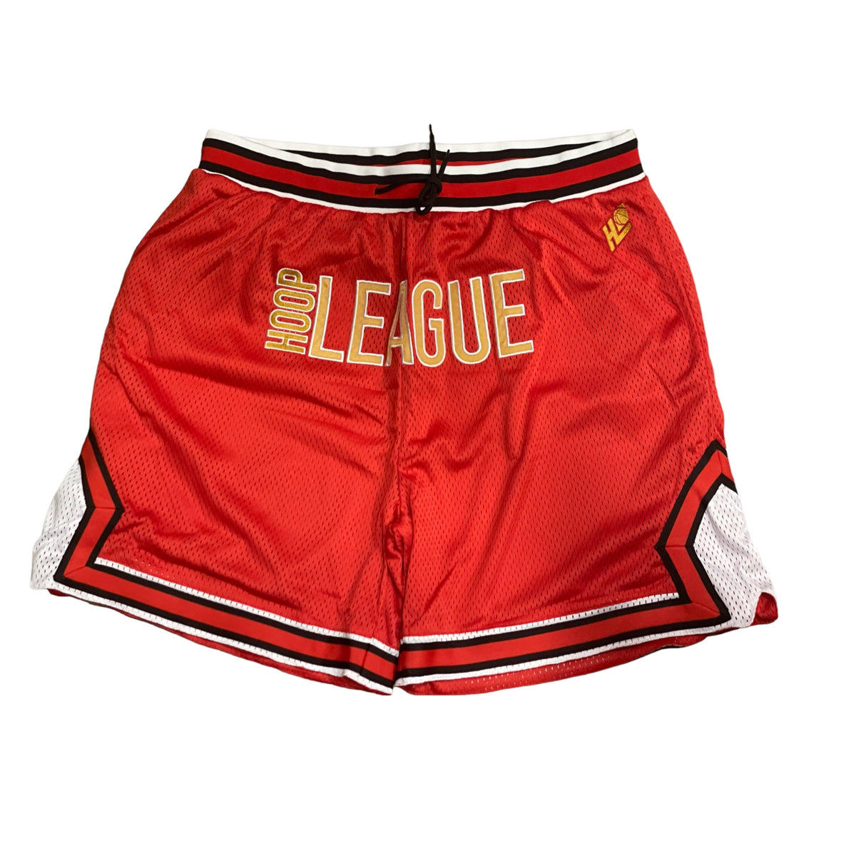 Hoop League Stitched Chi-Town Game Ready Shorts Red Gold