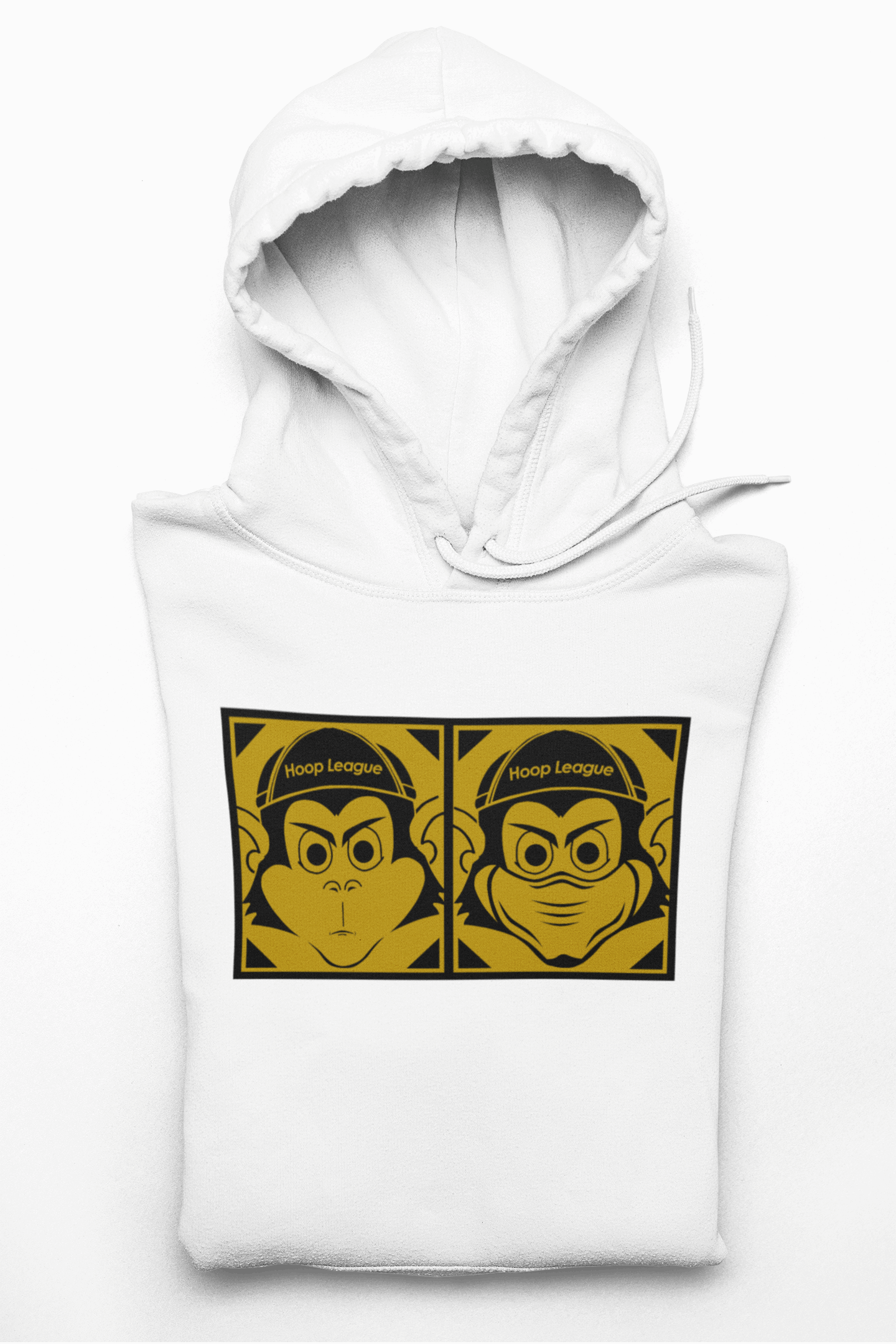 Dimes Mask On Pullover Hoodie White/Gold - Hoop League 