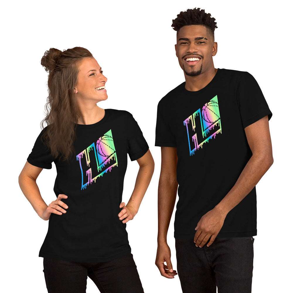 HL Rainbow Drip Short-Sleeve Unisex T-Shirt - Hoop League 