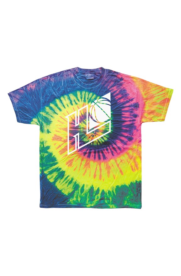 Hoop League Tie Dye Neon Rainbow Adult Tee | Classic T-Shirts