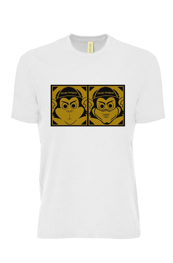 Mask On/Off Performance T Shirt White-Gold | Best Tee