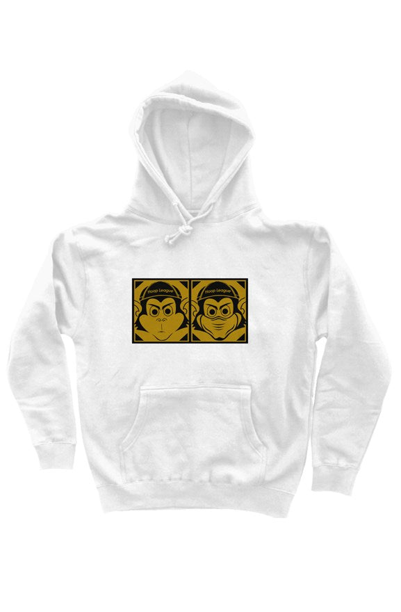 Dimes Mask On Pullover Hoodie White/Gold - Hoop League 
