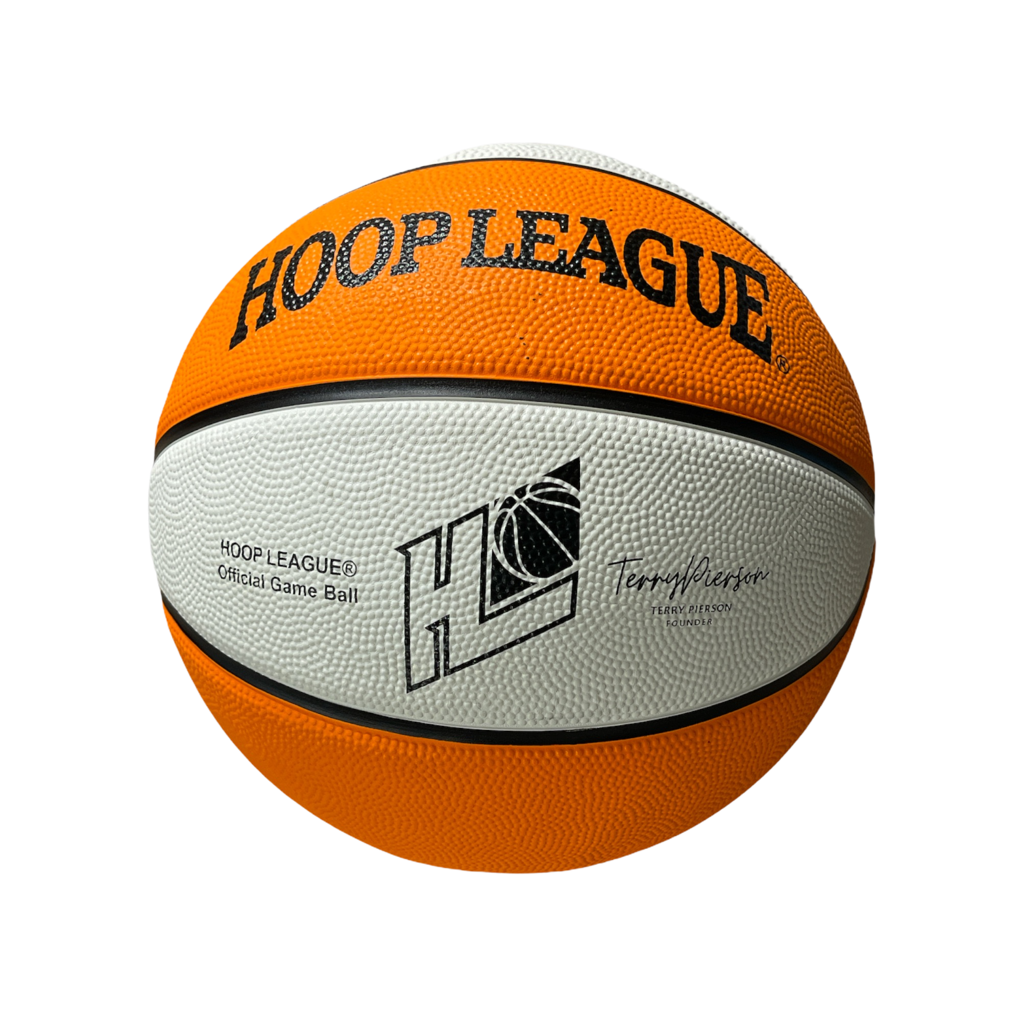 Hoop League Outdoor Rubber Basketball 29.5 Orange/White