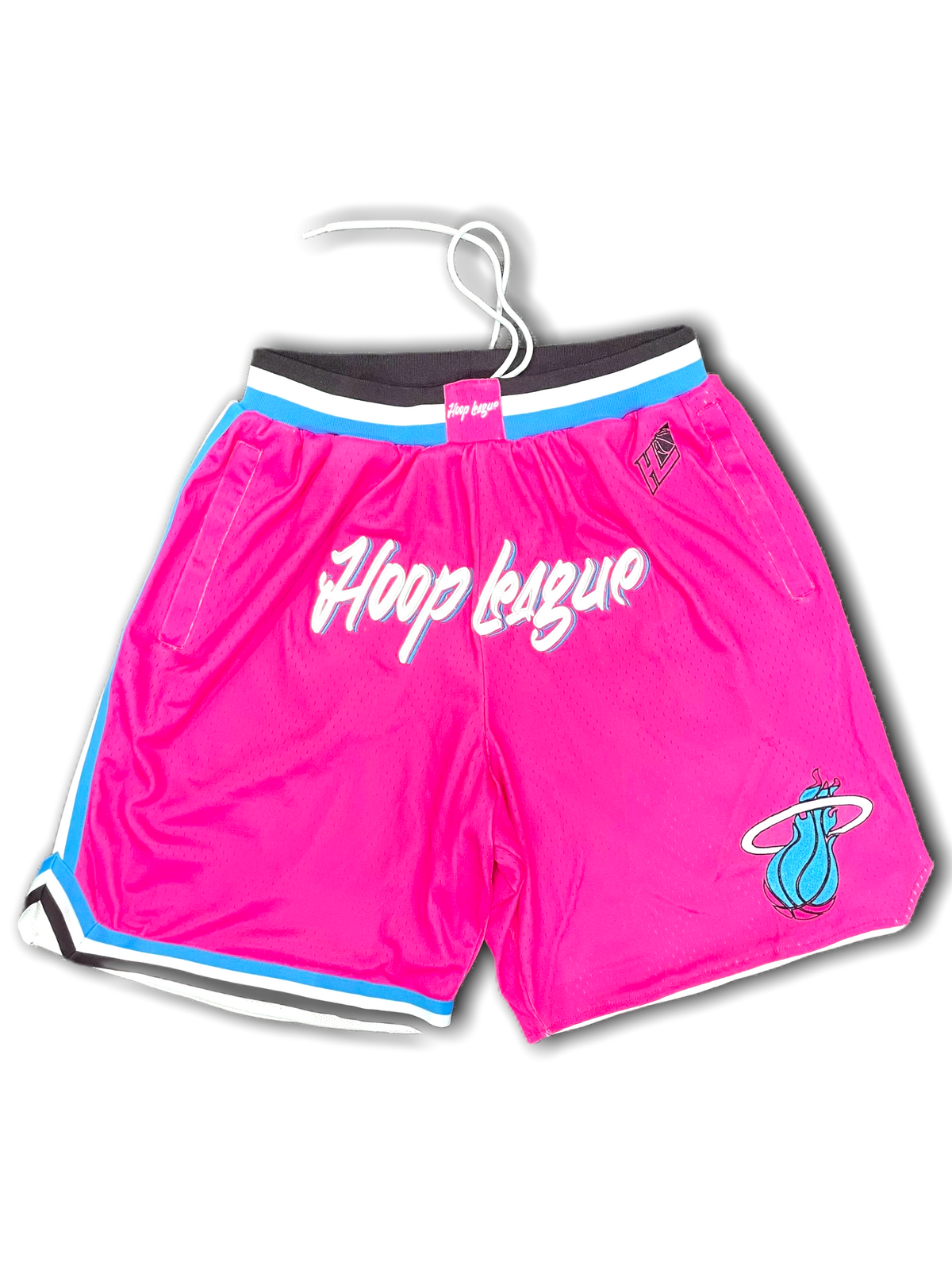 Hoop League Stitched MIA Game Ready Shorts Pink/Wht/Black